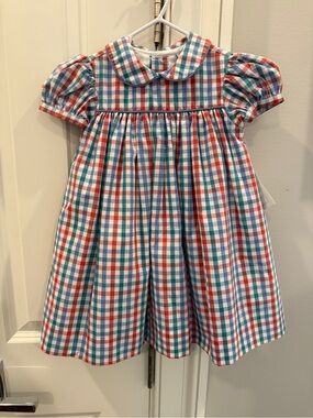 Bailey Boys Plaid Peter Pan Collar Kids Dress - Red & Blue